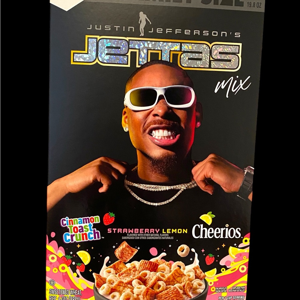 NEW SEALED General Mills Justin Jefferson’s JETTAS Cereal Box